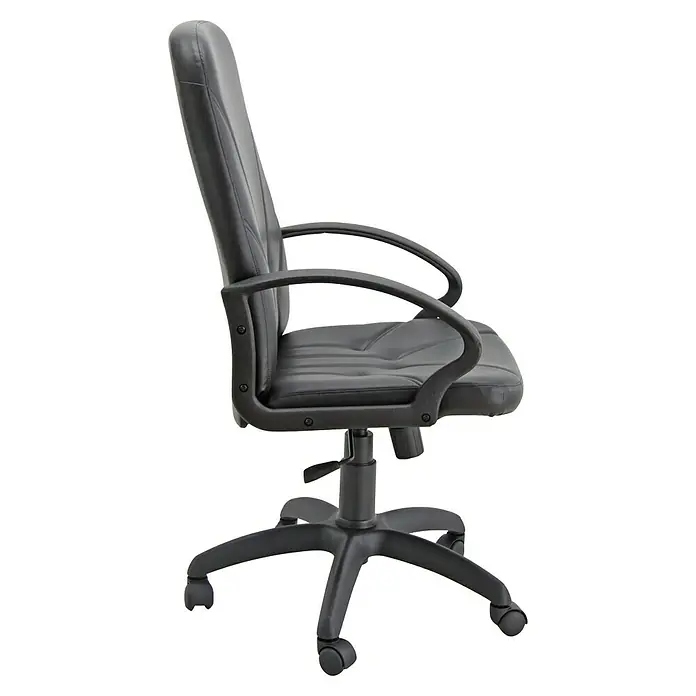 Unisit Silla de oficina Dante - Reposabrazos, Color del armazón: Negro, Polipiel - Silla de oficina negra con reposabrazos y altura ajustable. Esta silla ofrece comodidad y ergonomía para largas horas de trabajo en la oficina.
