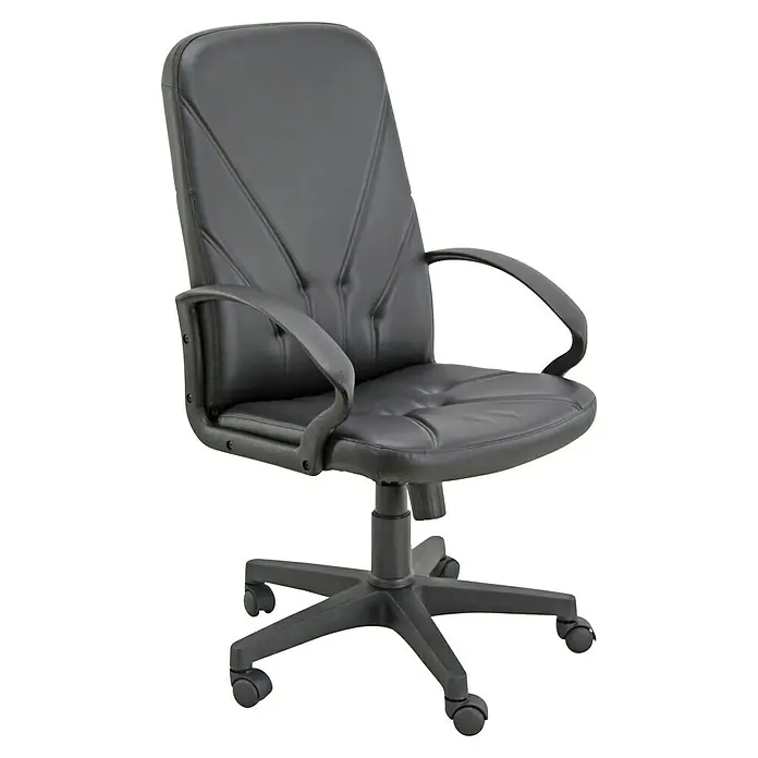 Unisit Silla de oficina Dante - Reposabrazos, Color del armazón: Negro, Polipiel - Una silla de oficina con reposabrazos, tapizada y con base giratoria, ideal para la comodidad y funcionalidad en el lugar de trabajo.