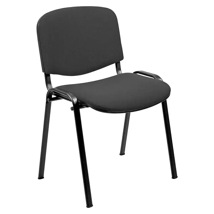 Unisit Silla Dado - Negro, Textil, 4 ud. - Silla de oficina negra con asiento y respaldo acolchados para una sentada cómoda en la oficina o en casa.