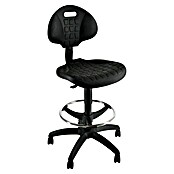 Unisit Taburete EOE2 (Negro, Respaldo y barra reposapiés cromada) | BAUHAUS
