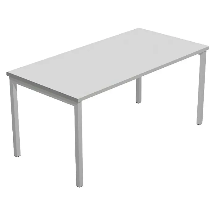 ArtExport Mesa de escritorio Venere - L x An x Al: 80 x 140 x 74 cm, Gris, Patas metálicas grises - Mesa de trabajo gris con diseño minimalista, ideal para taller u oficina. Su robusta construcción garantiza la estabilidad.
