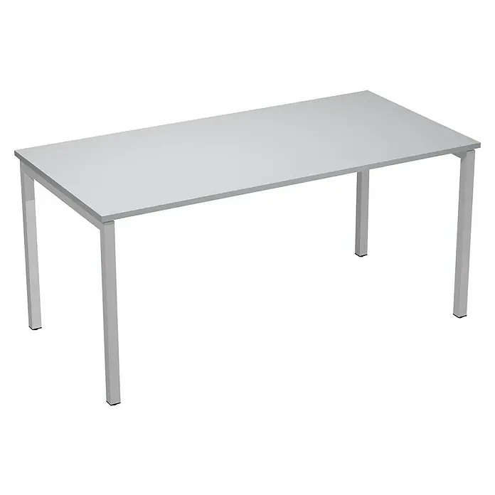ArtExport Mesa de escritorio Venere - L x An x Al: 80 x 160 x 74 cm, Gris, Patas metálicas grises - Banco de trabajo gris con un diseño sencillo y recto, ideal para una oficina o taller, que ofrece un amplio espacio y estabilidad para diversas tareas.