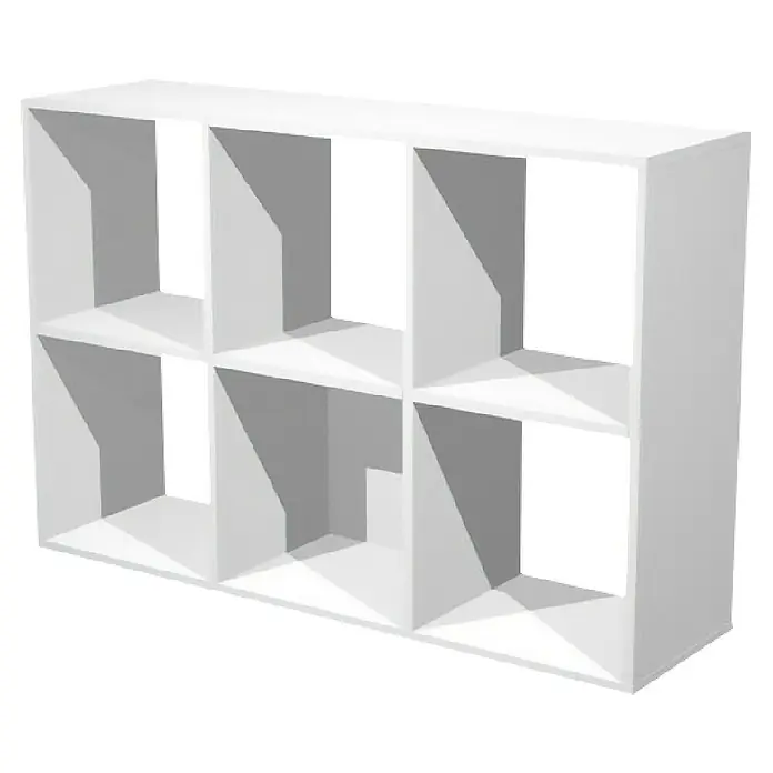 ArtExport Home Mesa de escritorio Office - L x An x Al: 69 x 140 x 74 cm, Blanco - Estantería blanca con ocho compartimentos para guardar libros u objetos decorativos. Aspecto moderno y minimalista.