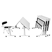 ArtExport Mesa de escritorio Taxi (L x An x Al: 80 x 160 x 74 cm, Blanco, Ruedas) | BAUHAUS