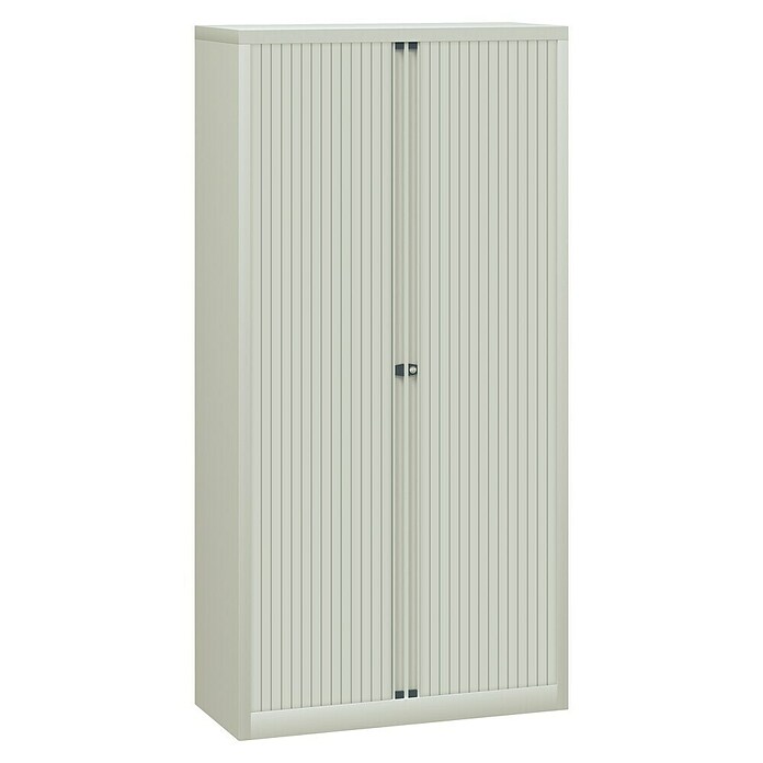 Bisley EuroTambor Armario multiusos metálico (L x An x Al: 45 x 100 x 198 cm, Gris, Puertas correderas, Completamente montado) | BAUHAUS