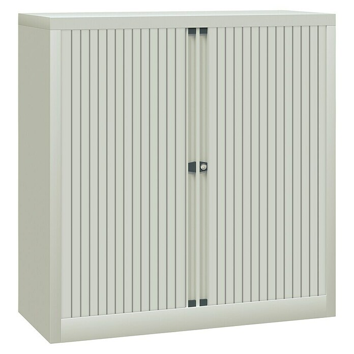 Bisley EuroTambor Armario multiusos metálico (L x An x Al: 45 x 100 x 100 cm, Gris, Puertas correderas, Completamente montado) | BAUHAUS