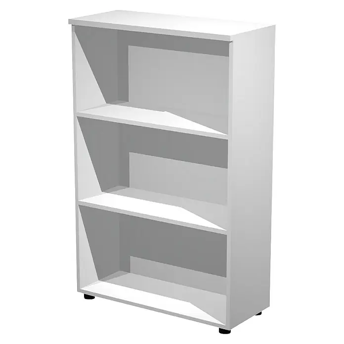ArtExport Presto Estantería de madera Venere - L x An x Al: 35 x 80 x 120 cm, Número de baldas: 3 ud., Blanco - Librería moderna de tres niveles en blanco, ideal para almacenar y exhibir libros y elementos decorativos.