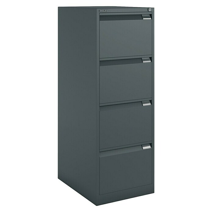 Bisley Premium Archivador BS (L x An x Al: 62 x 47 x 132,1 cm, Número de cajones: 4 ud., Negro, Completamente montado) | BAUHAUS