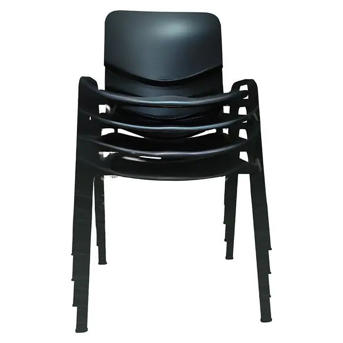 Unisit Silla Dado - Negro, Plástico, 4 ud. - Esta imagen muestra una moderna silla de oficina negra. Su diseño combina comodidad con una estética elegante y profesional.