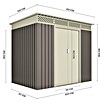 Hoggar Gerätehaus Nyköp (Außenmaß inkl. Dachüberstand (B x T): 213 x 142 cm, Taupe, Stahl, Grundfläche: 3,02 m²) | BAUHAUS