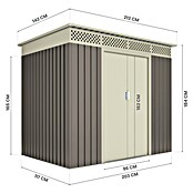 Hoggar Caseta para jardín Nyköp (Medidas ext. (An x Pr): 213 x 142 cm, Beige, Acero, Área: 3,02 m²) | BAUHAUS