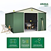 Hoggar Caseta para jardín Anjala (Medidas ext. (An x Pr): 343 x 452 cm, Verde, Metal, Área: 15,5 m²) | BAUHAUS