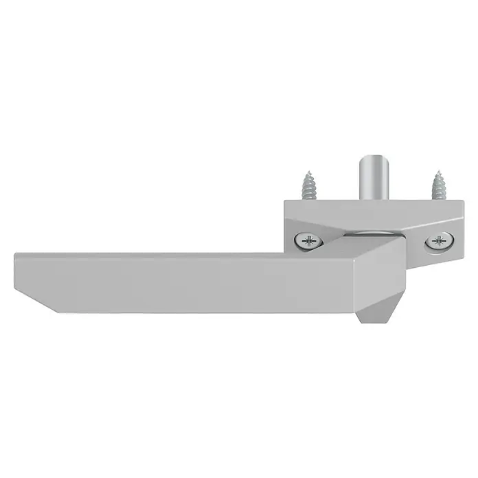 Solid Elements Ersatzgriff - Passend für: Solid Elements Dachfenster aus PVC - Nahaufnahme eines modernen, silbernen Fenstergriffs mit Schraubenbefestigung und minimalistischem Design.