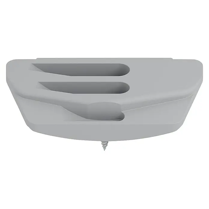 Solid Elements Griffgegenstück - Passend für: Solid Elements Dachfenster schmaler Rahmen 91 mm - Graues 3D-Modell eines zahnmedizinischen Implantats mit drei Schlitzen und einer Schraube.