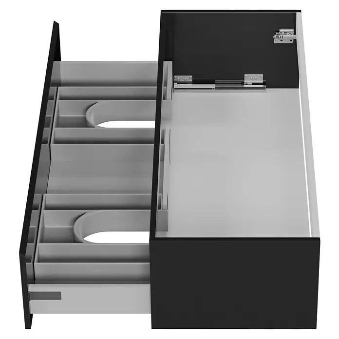 Camargue Espacio Waschtischunterschrank - 120 x 46 x 30 cm, Gama anthrazit glänzend - Schubladensystem mit Fächern und Auszug für optimalen Stauraum in Küche oder Büro. Praktisch und übersichtlich.