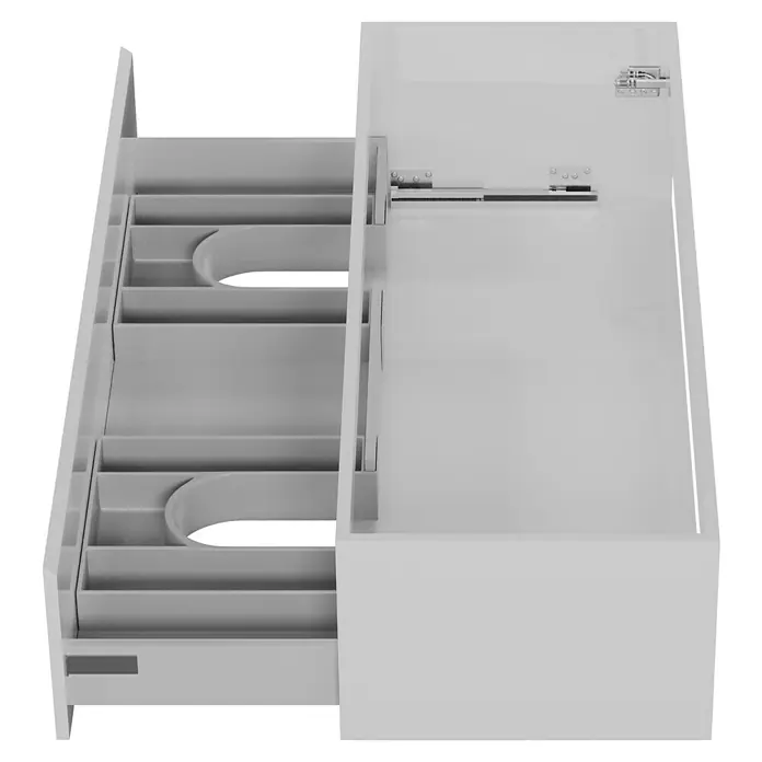 Camargue Espacio Waschtischunterschrank - 120 x 46 x 30 cm, Gama weiß glänzend - Schubladensystem mit Auszügen und Fächern. Ideal für Küchen oder Badezimmer zur Aufbewahrung von Utensilien.