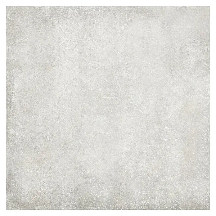 Feinsteinzeugfliese Savanna - 79,7 x 79,7 cm, Gris, Matt - Nahaufnahme einer grauen, quadratischen Keramikfliese mit einer subtilen, unebenen Textur, ideal für moderne Innenräume.