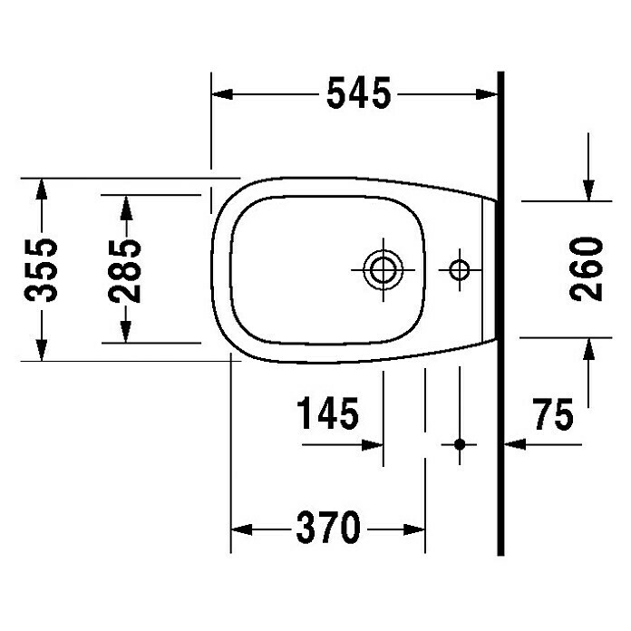 Duravit D-Code Wand-BidetUnbeschichtet, Keramik, Weiß Unknown