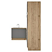 BAUHAUS Cocina esquinera Marleen (An x Pr: 280 x 170 cm, Gris, Mate, Color del cuerpo: Marrón, Con electrodomésticos) | BAUHAUS