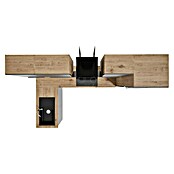 BAUHAUS Winkelküche Sandra (B x T: 280 x 170 cm, Grau, Matt, Farbe Korpus: Artisan Eiche, Mit Elektrogeräten) | BAUHAUS