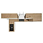 BAUHAUS Cocina esquinera Marleen (An x Pr: 280 x 170 cm, Blanco, Mate, Color del cuerpo: Marrón, Con electrodomésticos) | BAUHAUS