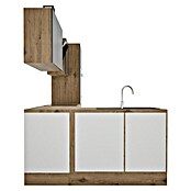BAUHAUS Cocina esquinera Marleen (An x Pr: 310 x 170 cm, Gris, Mate, Color del cuerpo: Marrón, Con electrodomésticos) | BAUHAUS