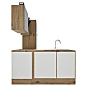 BAUHAUS Cocina esquinera Marleen (An x Pr: 370 x 170 cm, Gris, Mate, Color del cuerpo: Marrón, Con electrodomésticos) | BAUHAUS