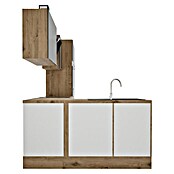 BAUHAUS Cocina esquinera Marleen (An x Pr: 340 x 170 cm, Gris, Mate, Color del cuerpo: Marrón, Con electrodomésticos) | BAUHAUS