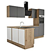 BAUHAUS Cocina esquinera Marleen (An x Pr: 280 x 170 cm, Gris, Mate, Color del cuerpo: Marrón, Con electrodomésticos) | BAUHAUS