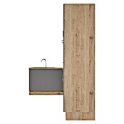 BAUHAUS Cocina esquinera Marleen (An x Pr: 370 x 170 cm, Gris, Mate, Color del cuerpo: Marrón, Con electrodomésticos) | BAUHAUS