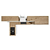 BAUHAUS Cocina esquinera Marleen (An x Pr: 310 x 170 cm, Blanco, Mate, Color del cuerpo: Marrón, Con electrodomésticos) | BAUHAUS