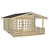Weka Gartenhaus (Holz, 22,04 m², Wandstärke: 45 mm, Mit Vordach 2 m & Terrasse)
