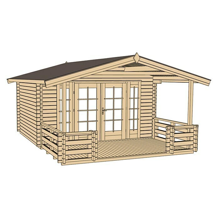 T): BAUHAUS Gartenhaus Dachüberstand (Außenmaß Holz, | x 460 (B 590 Natur, B Weka 137 inkl. x cm, m²) 22,04 Weekendhaus