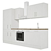 Respekta Premium Composición de cocina (Ancho: 310 cm, Con dispositivos eléctricos, Réplica de alerce blanco)