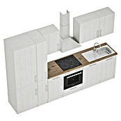 Respekta Premium Composición de cocina (Ancho: 310 cm, Con dispositivos eléctricos, Réplica de alerce blanco)