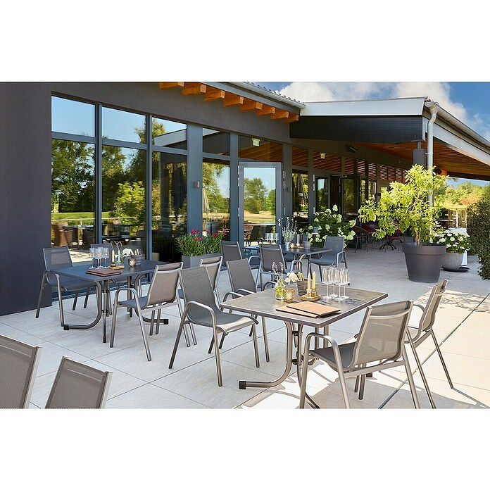 Sunfun Gastro Vrtni fotelj Gastro  (Jeklo, Tekstil, Možnost nakladanja, Antracit, Š x G x V: 57,5 x 68,5 x 88 cm) | 8350 - Stühle Textilen | ICAB - Sommermöbel Stühle | ICA - Sommermöbel | IC - Freizeit im Garten | I - Stadtgarten | BAUHAUS