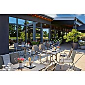 Gartenmöbel-Set Gastro/Boulevard I (5 -tlg., Stahl, Mecalit, Textilen, Night-Grey, Schiefer, Gartenstuhl stapelbar) | BAUHAUS