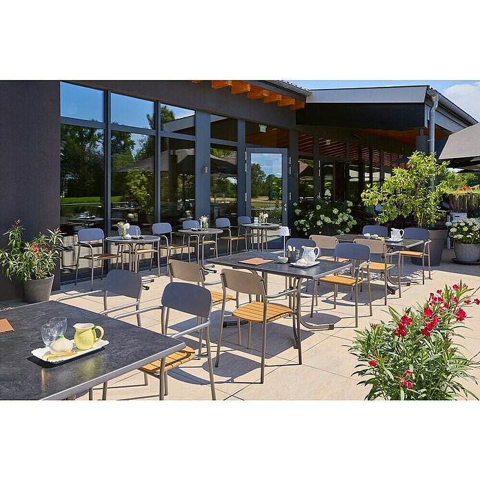 MFG Gartentisch Boulevard (L x B: 132 x 90 cm, Stahl, Sevelit, Schiefer, Klappbar) | BAUHAUS