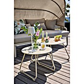 Sunfun Sarah Mesa auxiliar de jardín redonda (Ø x Al: 48 x 37,5 cm, Acero, Light greige) | BAUHAUS