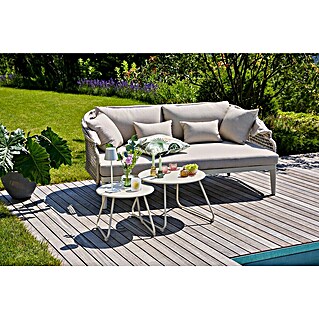 Sunfun Solo Rope Loungesofa (B x T x H: 187 x 114 x 81,5 cm, Aluminium, Olefin, Light-Greige)