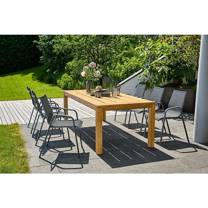 Sunfun Gastro Vrtni fotelj Gastro  (Jeklo, Tekstil, Možnost nakladanja, Antracit, Š x G x V: 57,5 x 68,5 x 88 cm) | 8350 - Stühle Textilen | ICAB - Sommermöbel Stühle | ICA - Sommermöbel | IC - Freizeit im Garten | I - Stadtgarten | BAUHAUS