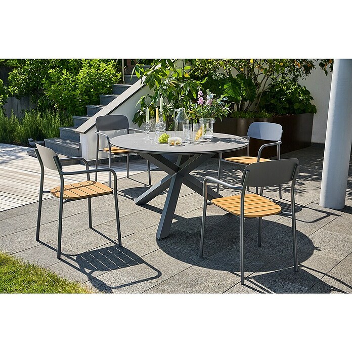 Set vrtnih stolov Gastro  (6 kos, Možnost nakladanja, Š x G x V: 57,5 x 53,5 x 83,5 cm) | 8241 - Stühle Holz | ICAB - Sommermöbel Stühle | ICA - Sommermöbel | IC - Freizeit im Garten | I - Stadtgarten | BAUHAUS