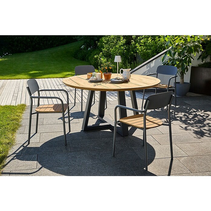 Sunfun Gastro Nakladalni stol  (Možnost nakladanja, Š x G x V: 57,5 x 53,5 x 83,5 cm) | 8341 - Stühle Materialmix | ICAB - Sommermöbel Stühle | ICA - Sommermöbel | IC - Freizeit im Garten | I - Stadtgarten | BAUHAUS