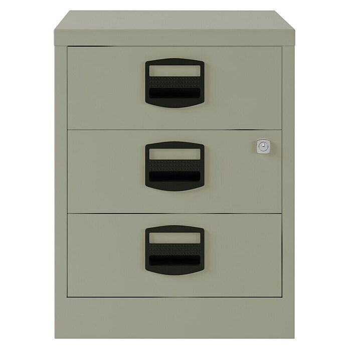 Bisley Home Cajonera con ruedas PFA (L x An x Al: 40 x 41 x 67 cm, Número de cajones: 3 ud., Acero, Gris) | BAUHAUS