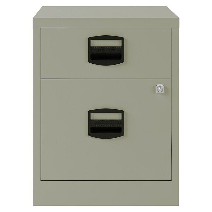 Bisley Home Cajonera con ruedas PFA (L x An x Al: 41 x 40 x 52,9 cm, Número de cajones: 2 ud., Acero, Gris) | BAUHAUS