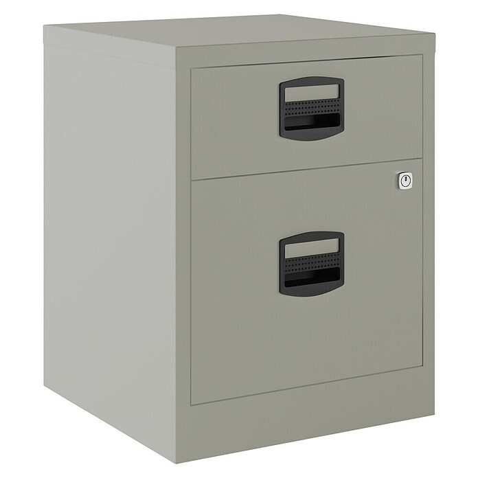 Bisley Home Cajonera con ruedas PFA (L x An x Al: 41 x 40 x 52,9 cm, Número de cajones: 2 ud., Acero, Gris) | BAUHAUS