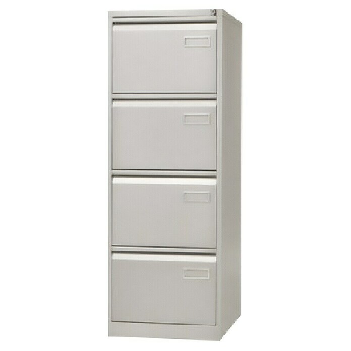 Bisley Archivador PSF (L x An x Al: 62 x 47 x 132 cm, Número de cajones: 4 ud., Gris, Completamente montado) | BAUHAUS