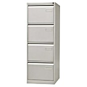 Bisley Archivador PSF (L x An x Al: 62 x 47 x 132 cm, Número de cajones: 4 ud., Gris, Completamente montado) | BAUHAUS