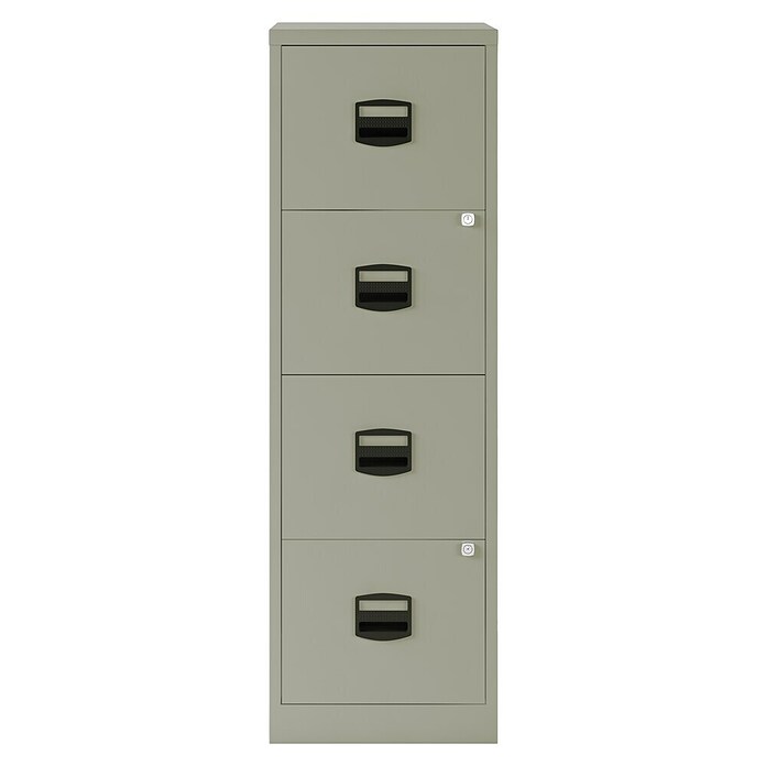 Bisley Home Archivador PF (L x An x Al: 41 x 40 x 132 cm, Número de cajones: 4 ud., Gris, Completamente montado) | BAUHAUS