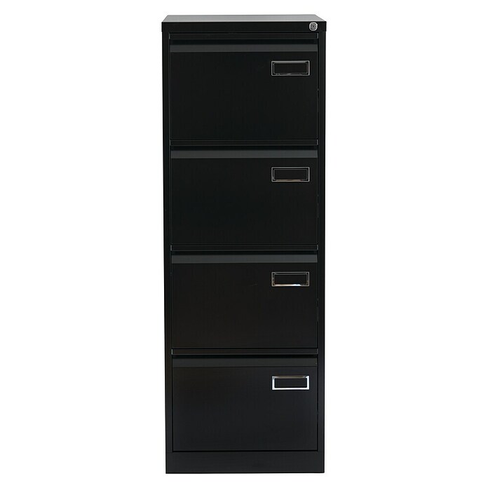 Bisley Archivador PSF (L x An x Al: 62 x 47 x 132 cm, Número de cajones: 4 ud., Negro, Completamente montado) | BAUHAUS